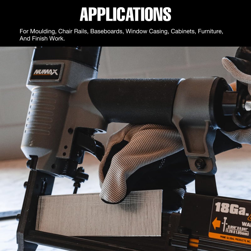 NuMax Pneumatic 3-in-1 Nail Gun | 16 GA & 18 GA Finish Nailer, Brad Nailer, Stapler | Multi-Purpose Air Tool for Trim, Moulding, Baseboards, Furniture, and Home Improvement Projects | SL31 - Image 3